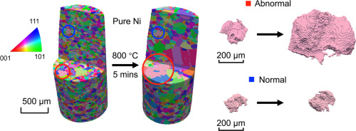 4D Observations of the initiation of abnormal grain growth in 
 commercially pure Ni